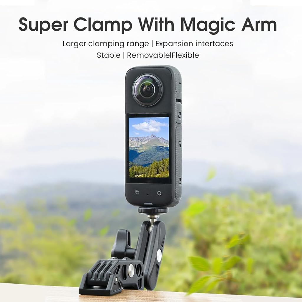 ZORBES Super Clamp Camera Clamp Mount 360° Dual Ballhead Magic Arm with 1/4 ZORBES Super Clamp Camera Clamp Mount 360° Dual Ballhead Magic Arm with 1/4